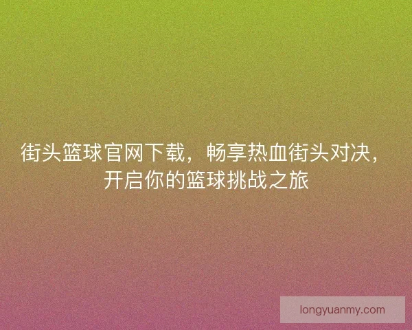 街头篮球官网下载，畅享热血街头对决，开启你的篮球挑战之旅