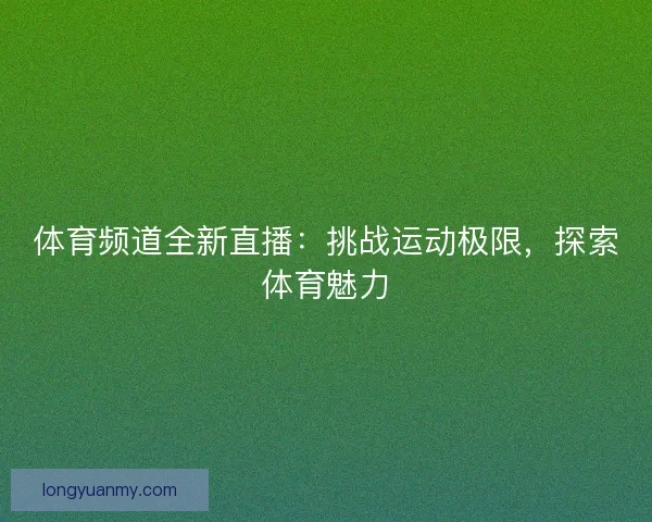 体育频道全新直播：挑战运动极限，探索体育魅力