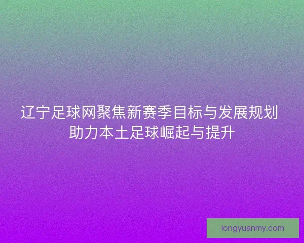 辽宁足球网聚焦新赛季目标与发展规划 助力本土足球崛起与提升